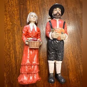 Two Tall Thanksgiving Pilgrims - Holiday Decoration